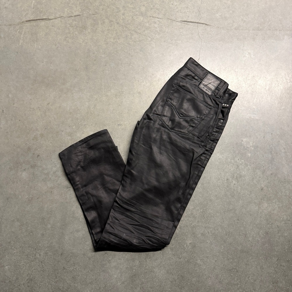 Guess Lincoln Slim Straight Black Coated Denim Jeans 32x32 MW14919-C
